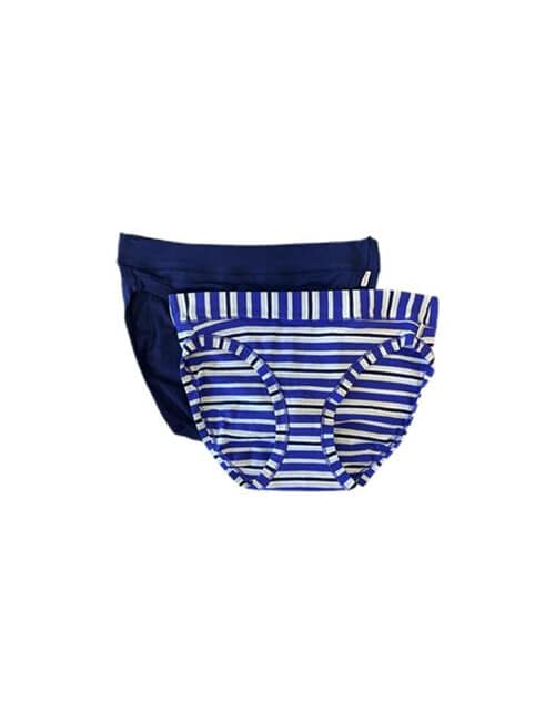 Jockey Woman Comfort Classic Cotton Bikini Brief, 2-Pack, Stripe & Sapphire product photo