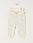 Teeny Weeny Swan Song Knit Bows Legging, Cream product photo