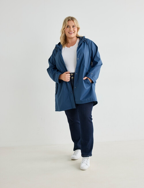 Studio Curve Longline Shower Resistant Jacket, Dusk product photo View 03 L