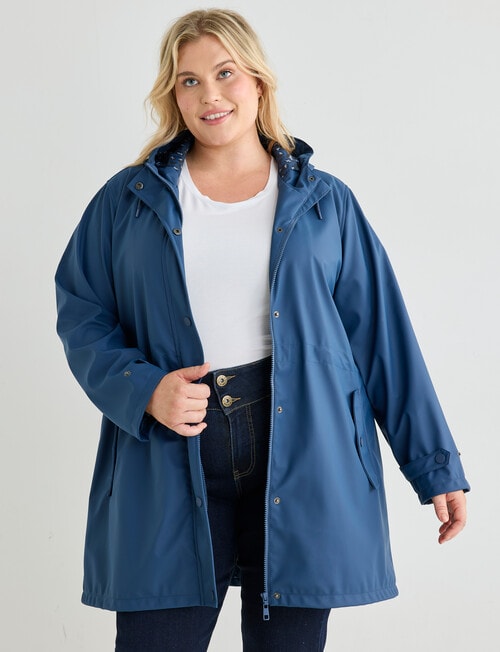 Studio Curve Longline Shower Resistant Jacket, Dusk product photo View 04 L