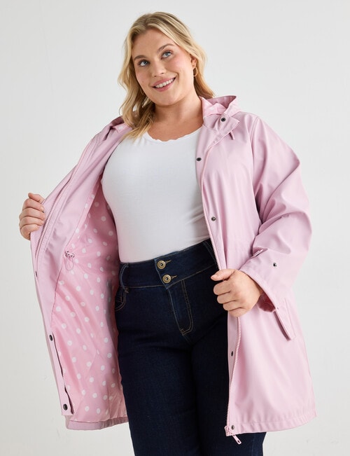 Studio Curve Longline Shower Resistant Jacket, Blush product photo