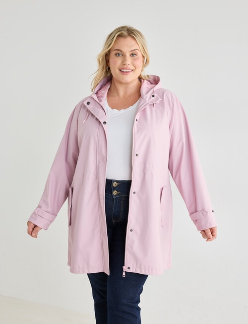Studio Curve Longline Shower Resistant Jacket, Blush product photo View 04 L
