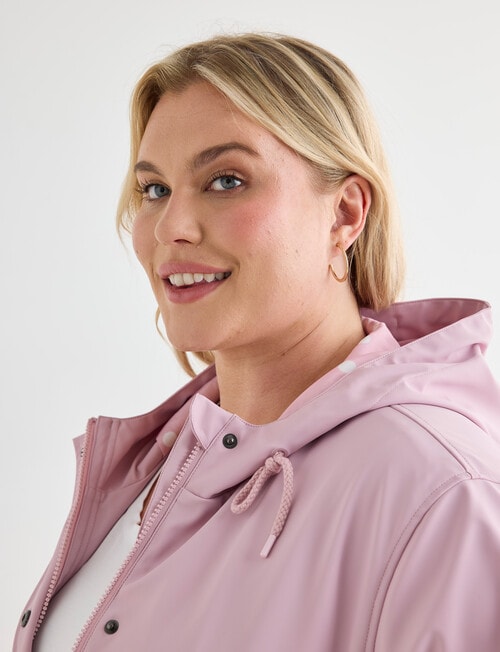 Studio Curve Longline Shower Resistant Jacket, Blush product photo View 06 L