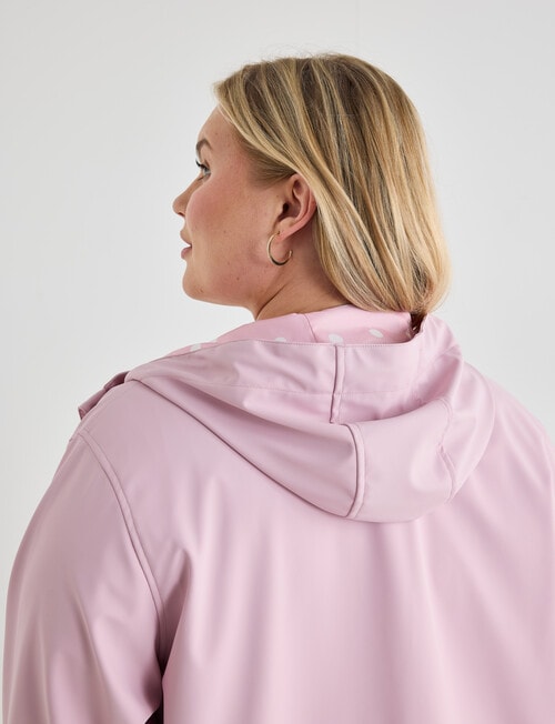 Studio Curve Longline Shower Resistant Jacket, Blush product photo View 07 L