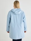 Studio Curve Longline Shower Resistant Jacket, Light Blue product photo View 02 S