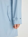 Studio Curve Longline Shower Resistant Jacket, Light Blue product photo View 05 S