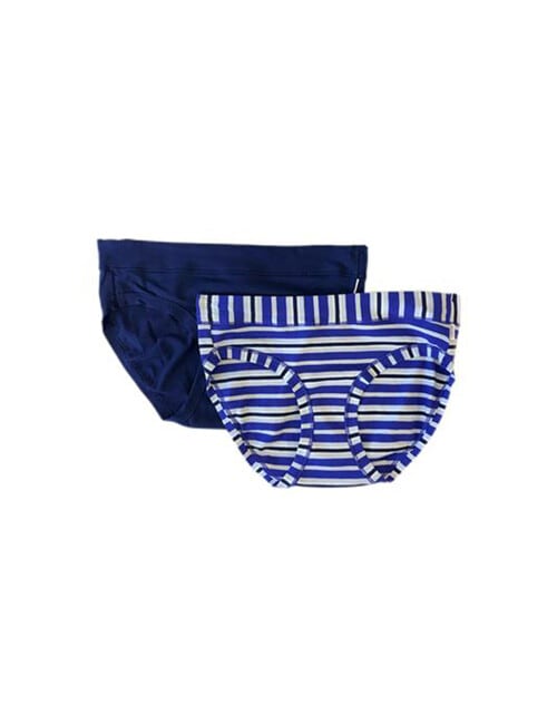 Jockey Woman Comfort Classic Cotton Boyleg Brief, 2-Pack, Stripe & Sapphire product photo