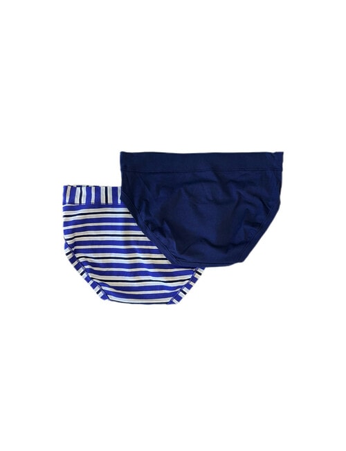 Jockey Woman Comfort Classic Cotton Boyleg Brief, 2-Pack, Stripe & Sapphire product photo View 02 L