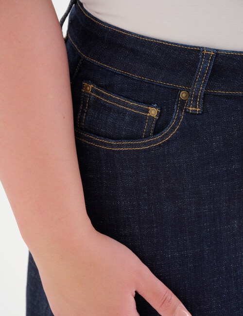 Denim Republic Curve A-Line Denim Maxi Skirt, Rinse Wash product photo View 04 L