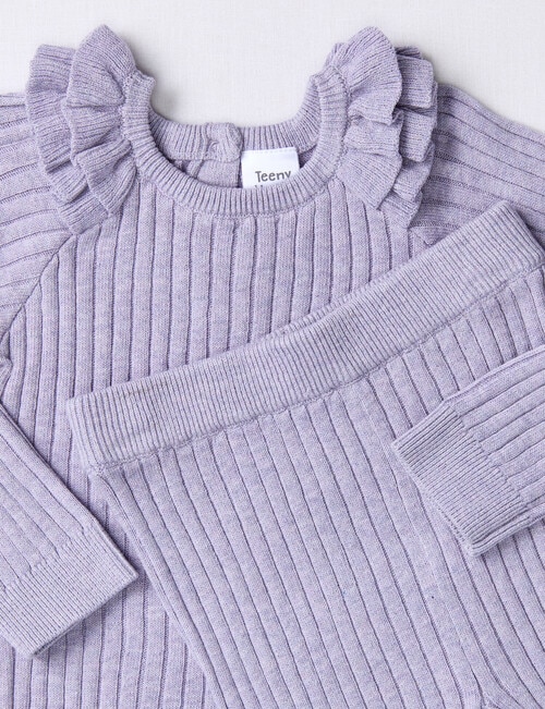 Teeny Weeny Swan Song Knit Top & Pant, 2-Piece Set, Lilac product photo View 03 L