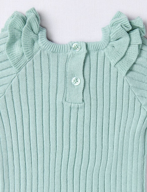Teeny Weeny Swan Song Knit Top & Pant, 2-Piece Set, Green product photo View 02 L
