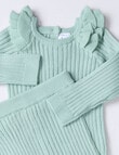 Teeny Weeny Swan Song Knit Top & Pant, 2-Piece Set, Green product photo View 03 S