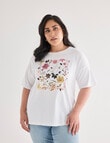 Denim Republic Curve Wild Flower Print Tee, White product photo
