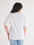 Denim Republic Curve Wild Flower Print Tee, White product photo View 02 S