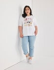 Denim Republic Curve Wild Flower Print Tee, White product photo View 03 S
