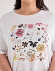 Denim Republic Curve Wild Flower Print Tee, White product photo View 04 S