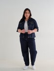 Denim Republic Curve Denim Jacket, Rinse Wash product photo View 03 S