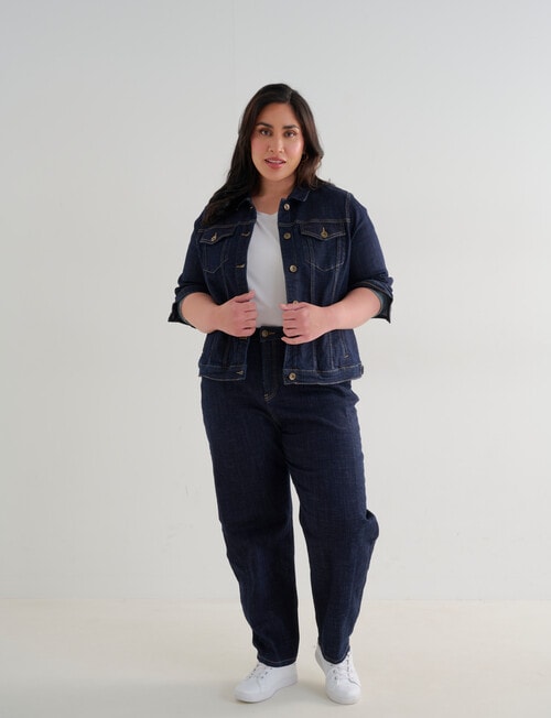 Denim Republic Curve Denim Jacket, Rinse Wash product photo View 03 L