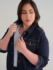 Denim Republic Curve Denim Jacket, Rinse Wash product photo View 04 S