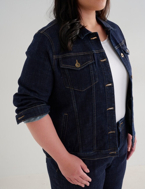 Denim Republic Curve Denim Jacket, Rinse Wash product photo View 07 L