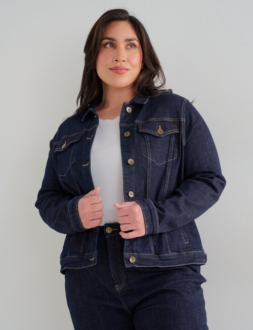 Denim Republic Curve Denim Jacket, Rinse Wash product photo View 09 L