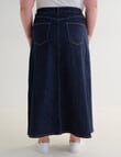 Denim Republic Curve A-Line Denim Maxi Skirt, Rinse Wash product photo View 02 S