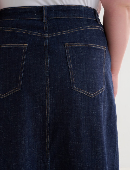 Denim Republic Curve A-Line Denim Maxi Skirt, Rinse Wash product photo View 06 L
