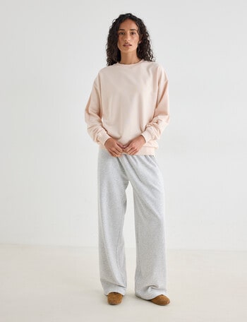 Zest Lounge Loop Back Wide Leg Pant, Silver Melange product photo