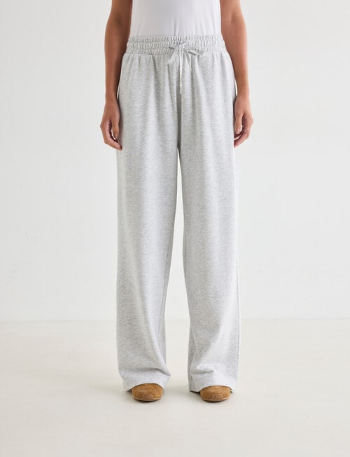 Zest Lounge Loop Back Wide Leg Pant, Silver Melange product photo View 03 L