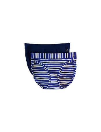 Jockey Woman Comfort Classic Cotton Hi Cut Brief, 2-Pack, Stripe & Sapphire product photo