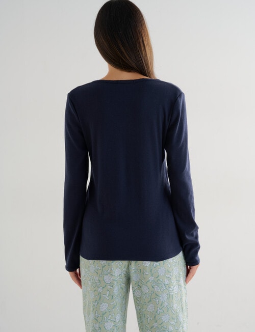 Whistle Sleep Henley Top, Navy product photo View 02 L