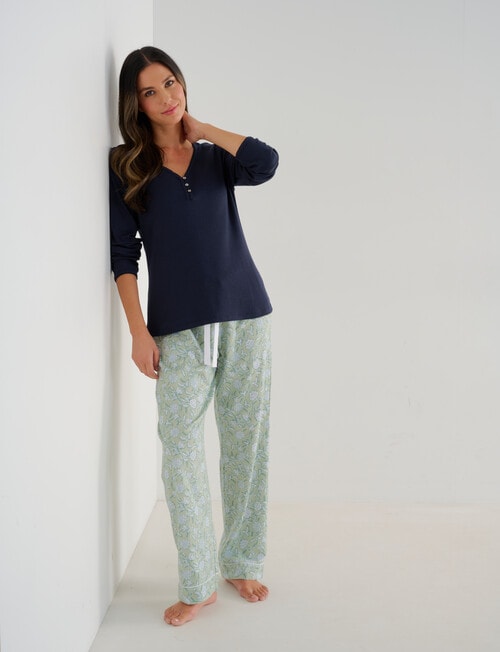 Whistle Sleep Henley Top, Navy product photo View 03 L