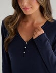 Whistle Sleep Henley Top, Navy product photo View 04 S