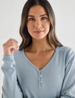 Whistle Sleep Henley Top, Mint product photo