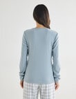 Whistle Sleep Henley Top, Mint product photo View 02 S