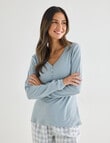 Whistle Sleep Henley Top, Mint product photo View 04 S