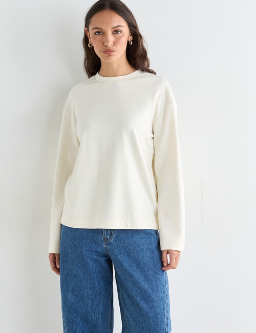 Mineral Alba Long Sleeve Tee, Ivory product photo View 05 L