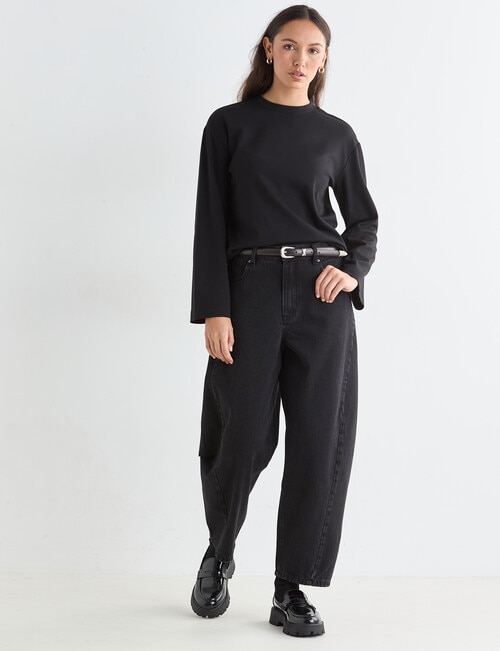 Mineral Alba Long Sleeve Tee, Black product photo View 03 L