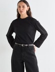 Mineral Alba Long Sleeve Tee, Black product photo View 07 S