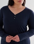 Studio Curve Sleep Henley Top, Navy product photo View 04 S