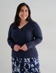 Studio Curve Sleep Henley Top, Navy product photo View 05 S