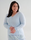 Studio Curve Sleep Henley Top, Soft Blue product photo