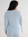 Studio Curve Sleep Henley Top, Soft Blue product photo View 02 S