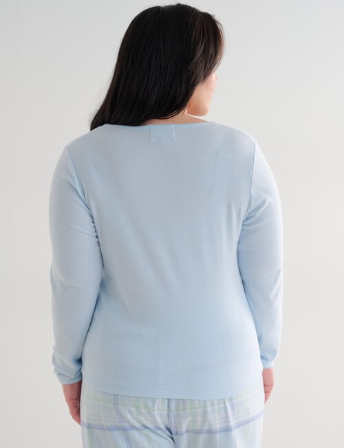Studio Curve Sleep Henley Top, Soft Blue product photo View 02 L
