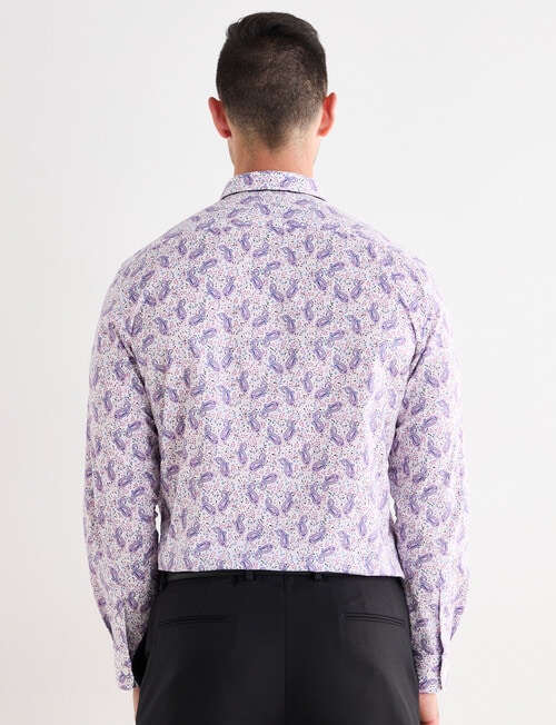 Laidlaw + Leeds Paisley Print Long Sleeve Shirt, Lilac product photo View 02 L