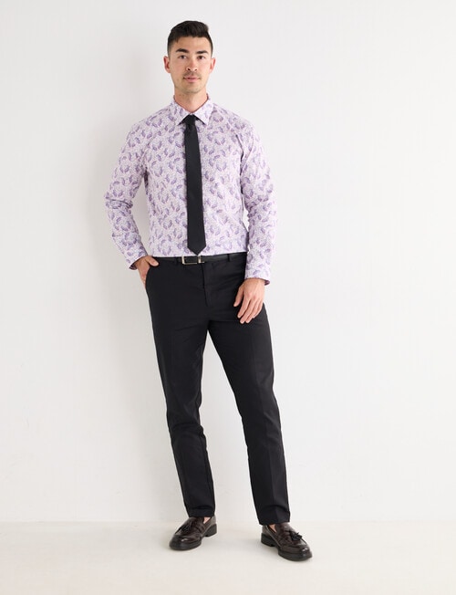 Laidlaw + Leeds Paisley Print Long Sleeve Shirt, Lilac product photo View 03 L