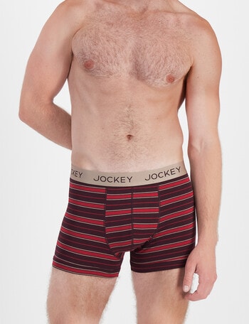 Jockey No Ride Up Cotton Stripe Trunk, 2-Pack, Ruby Spice product photo