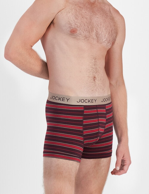 Jockey No Ride Up Cotton Stripe Trunk, 2-Pack, Ruby Spice product photo View 02 L