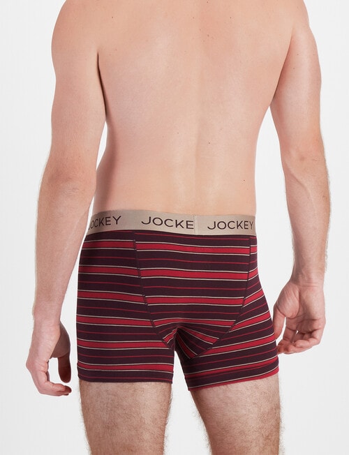 Jockey No Ride Up Cotton Stripe Trunk, 2-Pack, Ruby Spice product photo View 03 L