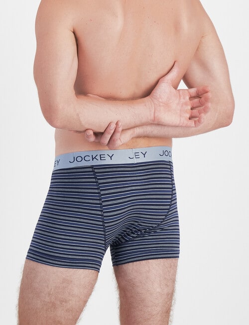 Jockey No Ride Up Cotton Stripe Trunk, 2-Pack, Eclipse Stripe & James Dean Navy product photo View 03 L